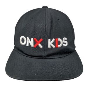 Onyx Kids Snapback Hat Black One Size Embroidered Adjustable Yupoong